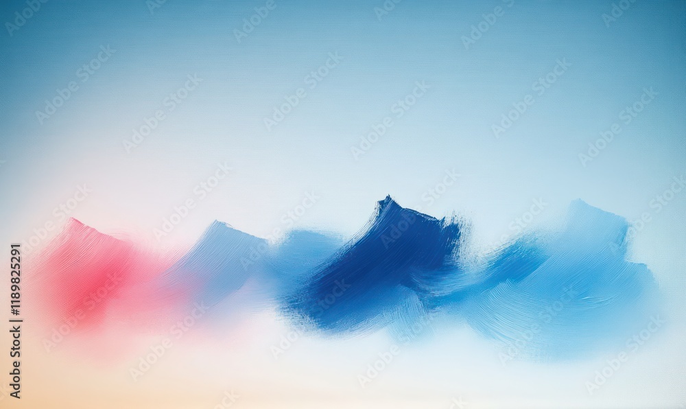 Poster abstract expressionist background with pastel blue brush strokes and dynamic lighting