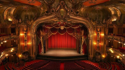 Obraz premium Majestic Theatre Interior: A Glimpse into Opulent Grandeur