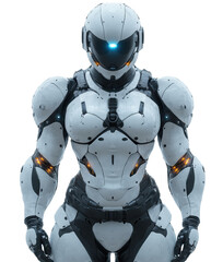 Fototapeta premium A futuristic man humanoid robot isolate on white background