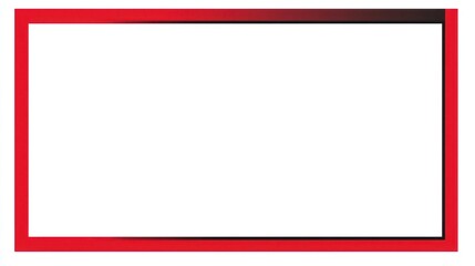 Obraz premium Red rectangle with black bar on top used for web overlay, design