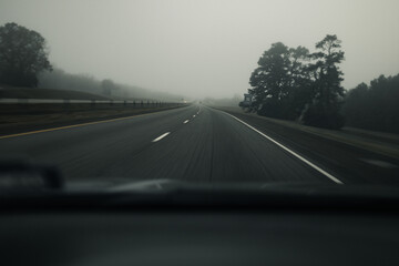 road in fog