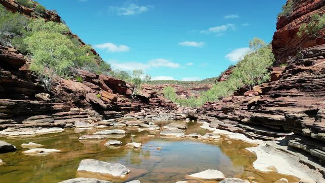 Stunning bird's-eye view of Z Bend rock formation and Canyon in Kalbarri National Park
