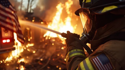 Firefighters are tasked with extinguishing the burning fire