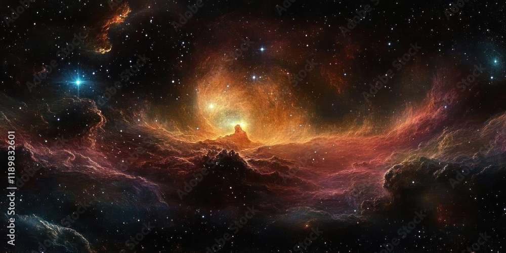 Aufkleber vibrant cosmic nebula in deep space with stars hdri map equirectangular projection for virtual reali
