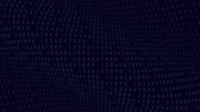 An abstract image featuring a dark blue background with intricate binary code symbols. Symbolizing the complexity and power of digital technology in representing data