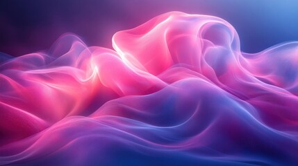 Obraz premium Dynamic Abstract Flowing Blue Pink Light Trails with Dreamy Soft Backlighting