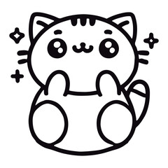 Adorable illustrator and line art of cats for coloring book
