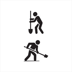 People are working on the land vector