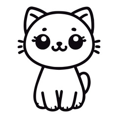 Adorable illustrator and line art of cats for coloring book
