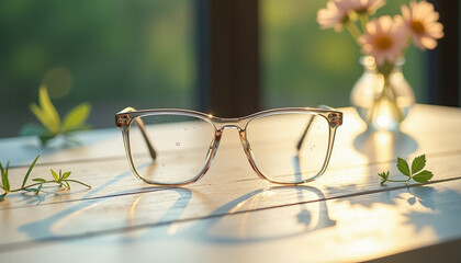 Elegant Glasses on a Sunny Table