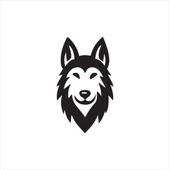 wolf head isolated on white