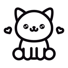 Adorable illustrator and line art of cats for coloring book
