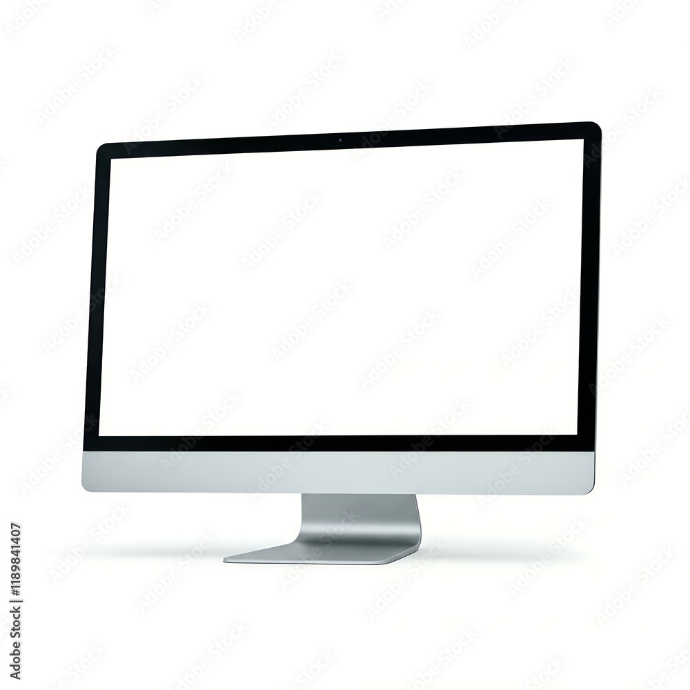 Poster modern computer monitor with blank screen