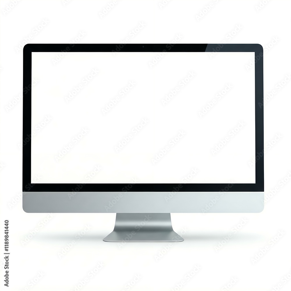 Poster modern computer monitor with blank screen