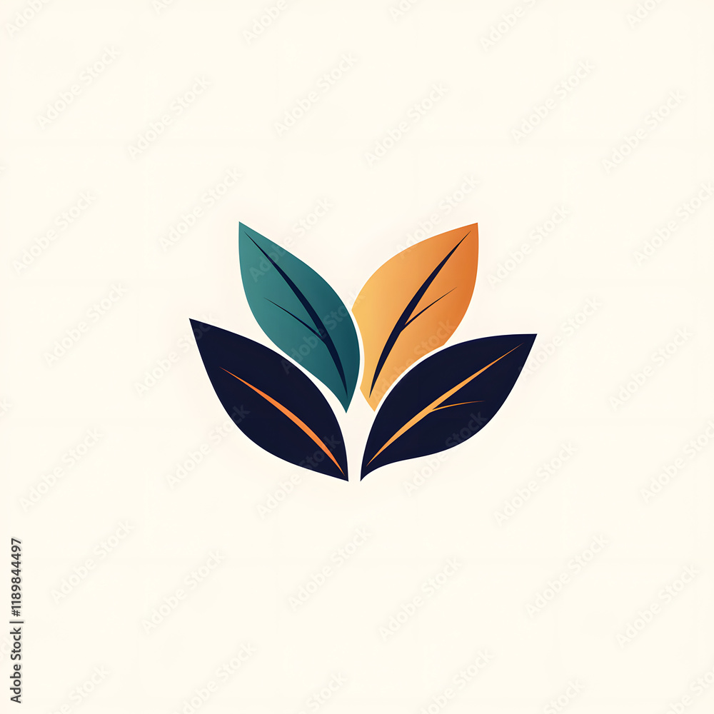 Aufkleber flat vector design of leaves in varying sizes and clean style