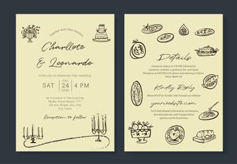 Elegant Minimalist Wedding Card Invitation Template Simple and Luxurious Design For Stylish Couples