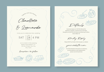Elegant Minimalist Wedding Card Invitation Template Simple and Luxurious Design For Stylish Couples