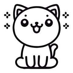 Adorable illustrator and line art of cats for coloring book
