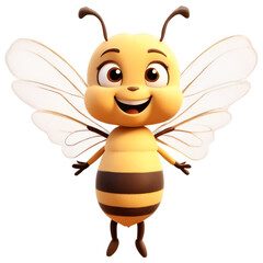 Bee Illustration Isolated on Transparent Background