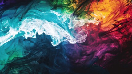 a abstract interpretation of natural elements and vibrant colors, white space in the center of the page for text, bold and dynamic hues pulsating against a dark