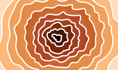 Abstract circles pattern irregular shape brown background. white circle lines.