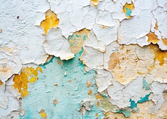 Obraz premium Cracked Pastel White Stucco Wall Texture, Peeling Paint, Aged Wall Background, Grunge Wall, Distressed Surface