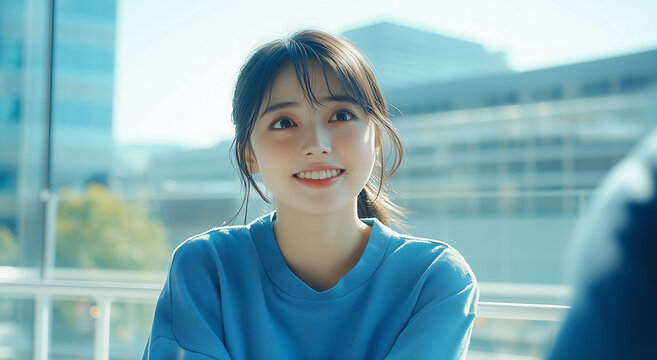 笑顔の女子大生・大学院生
