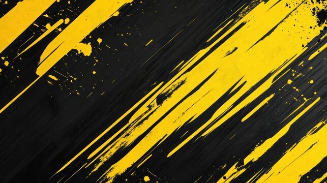 Abstract yellow black grunge stripes background design