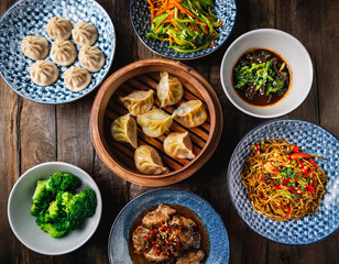 Flat Lay Asian Chinese Food Cuisine