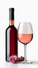 bottle and glass of red wine
