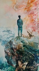 Obraz premium Solitude and Contemplation: A Journey of the Mind