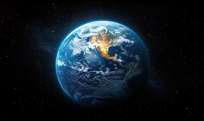 Fototapeta premium Earth from Space Vibrant Colorful Globe Natural Environment Planet Galaxy