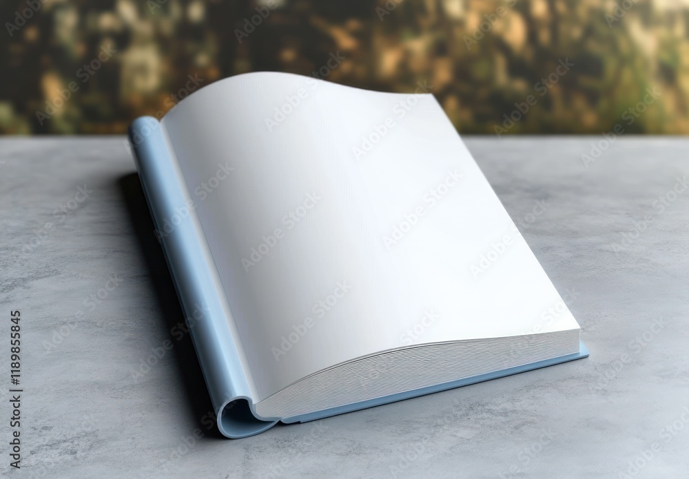 Aufkleber minimalist book layout mockup on gray background with soft light and modern design style