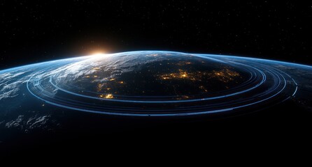 Futuristic Earth Visualization from Space for Global Networking and Technology