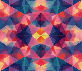 Obraz premium Geometric Kaleidoscope Pattern Abstract Background Pastel Triangles