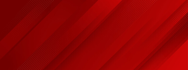 Red banner background with modern dynamic stripes and lines. Suit for business banner, header, report, corporate, institution, party, festive, seminar, and talks