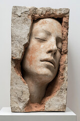 Artistic sculpture, A high-fidelity, photorealistic image of a clay sculpture, showcasing intricate details and artistic craftsmanship, suitable for various creative projects.