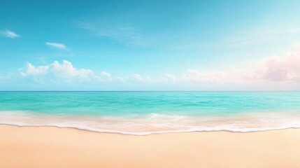 Relaxing ocean view tropical beach digital artwork serenity wide angle nature's beauty