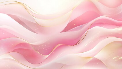Obraz premium Pink and Gold Waves Flow Smoothly with Elegant Sparkle and Soft Texture