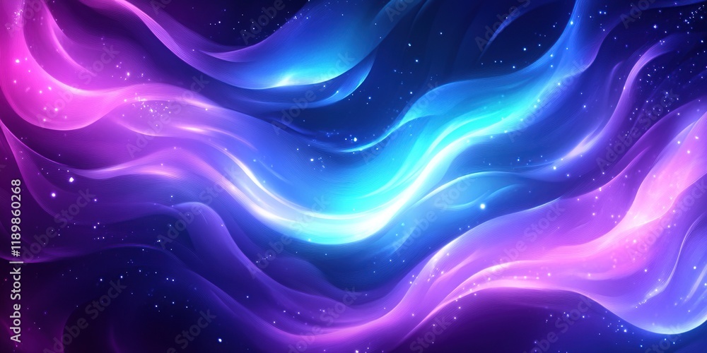 Poster abstract light waves flow smoothly with particles and energy