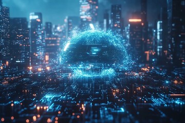 Digital Sphere Connects Circuitry Network Seamlessly with Cityscape