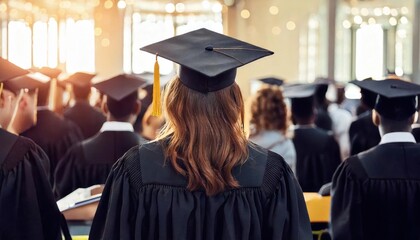 Students wearing their graduation caps and hats at the graudation ceremony