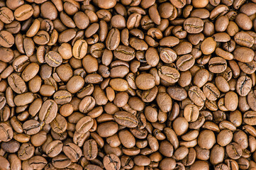 Coffee background. Roasted coffee beans.