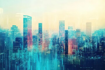 Obraz premium abstract cityscape with a financial theme