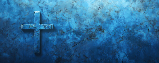 A Blue Background Wallpaper with Cross Design, Banner Header