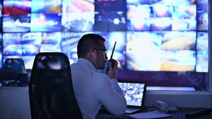 The CCTV officer communicated via walkie-talkie to the security guard to go and inspect the area where the problem occurred.