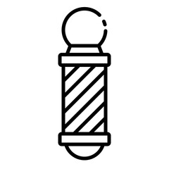 Barber pole outline icon representing a classic barbershop symbol