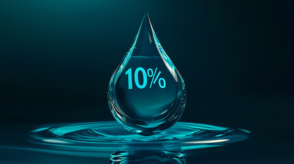 A water drop with message, worldwide water shortage crisis, environmental awareness. Shadowfall. Illustration