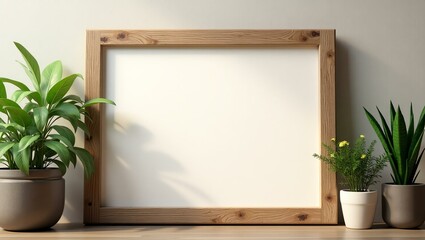 A clean leather texture background offers a blank wooden signage board with ample space for text