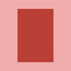 Red polka dot pattern on pink background.